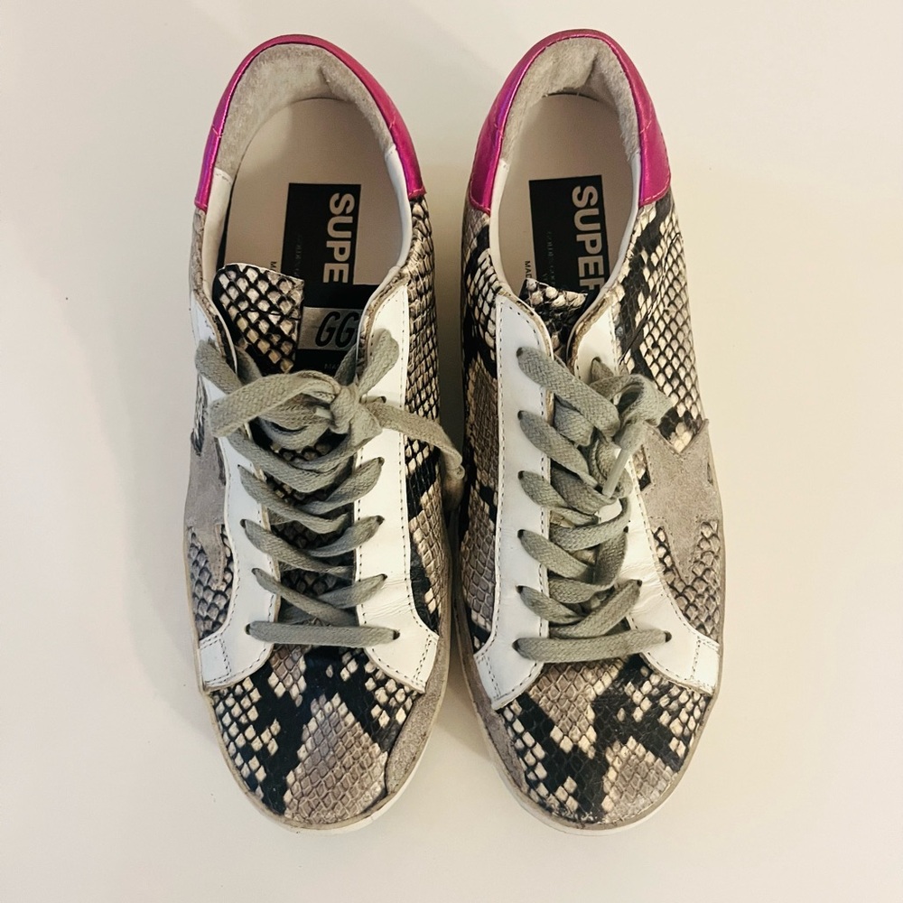 Golden Goose Unique Stylish Women's Snake Print Sneakers. Worn once. Size 9. - Picture 3 of 13